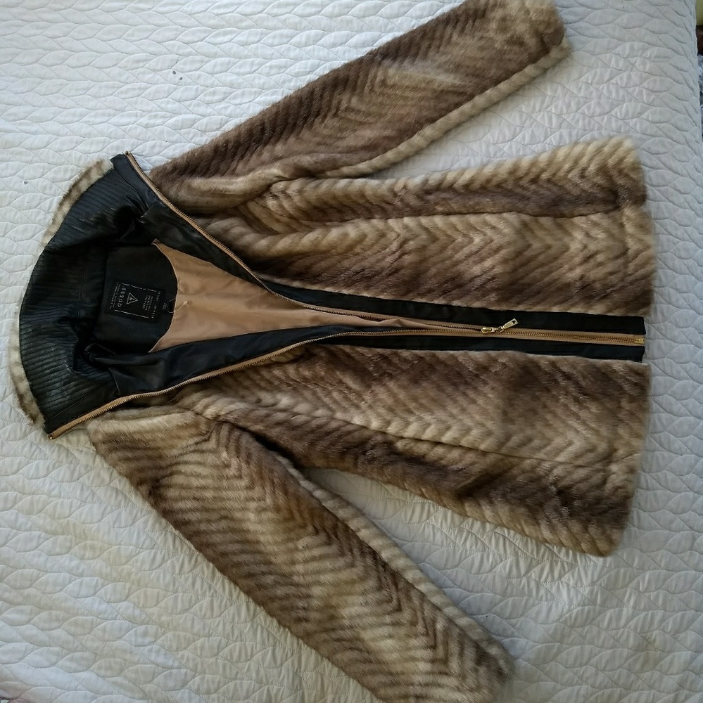 Guess fur coat.